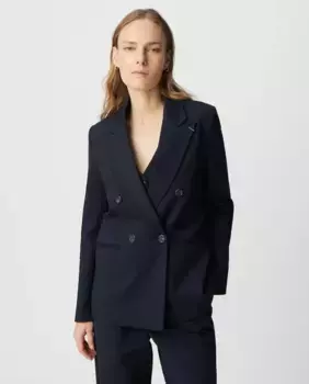 Женский блейзер с карманами и пуговицами IKKS, тёмно-синий