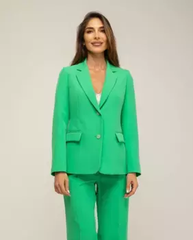 Женский блейзер с лацканом и пуговицами Fsh, зеленый