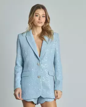 Женский блейзер с пайетками и застежкой на пуговицы Alma en Pena, синий