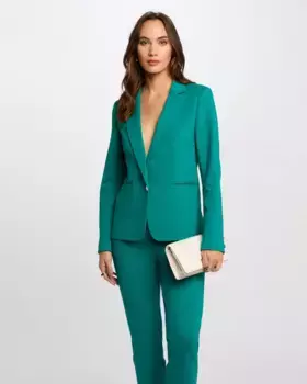 Женский блейзер с подплечниками и застежкой на пуговицы Morgan, темно-зеленый