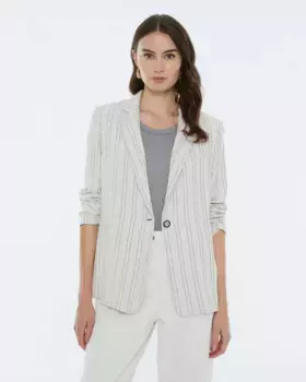 Женский блейзер с полосатым принтом и подкладкой Andam, цвет Crudo