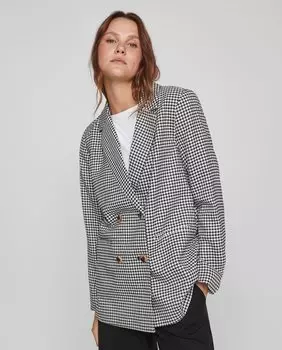 Женский блейзер с узором «гусиные лапки» Vila, черный