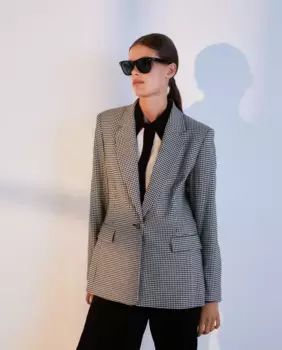 Женский блейзер в стиле фэнтези в ломаную клетку Woman El Corte Ingls, черный