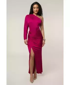 Женский боди с одним плечом и сборкой JLUXLABEL, фиолетовый