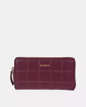 Женский большой кошелек для монет с кожаной молнией Guy Laroche, цвет Burdeos