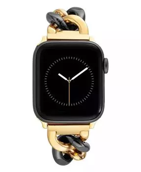 Женский браслет-цепочка из черного и золотистого сплава, совместимый с Apple Watch диаметром 38/40/41 мм Anne Klein, мультиколор