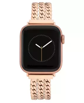 Женский браслет для Apple Watch 42 мм (Series 10) и 38/40/41 мм из металлических звеньев с множеством цепочек Anne Klein, розовый
