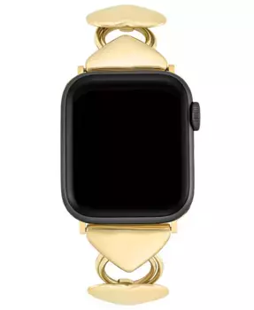Женский браслет с металлическими звеньями в форме сердца для Apple Watch 42 мм (только Series 1-3) и 44/45/46/49 мм (Ultra и Ultra 2) Anne Klein, желтый