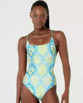 Женский бразильский купальник с принтом и наполнителем Blueman, синий