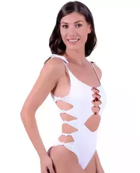 Женский бразильский однотонный купальник с подкладкой Despi, белый
