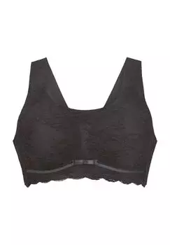 Женский бюстгальтер без косточек с кружевом и бантом Essentials Anita, антрацит