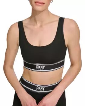 Женский бюстгальтер без подкладок с ремешками DKNY, черный