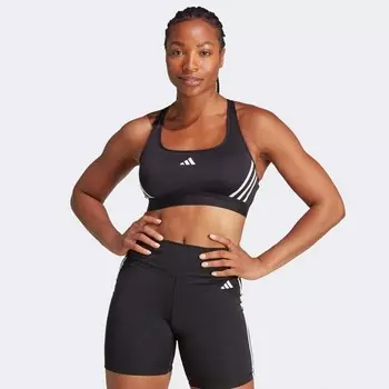 Женский бюстгальтер-бюстье Powerimpact с 3 полосками Adidas, белый