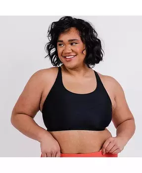 Женский бюстгальтер для плавания больших размеров со спиной-борцовкой Calypsa, черный