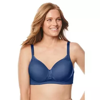 Женский бюстгальтер-футболка с беспроводным принтом Comfort Choice больших размеров Stay-cool, цвет Evening Blue