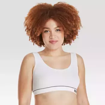 Женский бюстгальтер Hanes с круглым вырезом и ребристым вырезом MHT006, цвет White