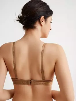 Женский бюстгальтер Leisure, однотонный, плетеные бретели Shein, кофейно-коричневый