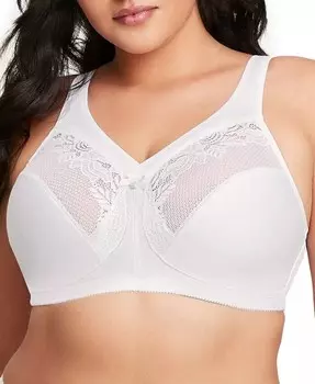 Женский бюстгальтер MagicLift Wirefree Minimizer Support Bra для полной фигуры размера плюс 1003 Glamorise, белый