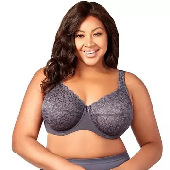 Женский бюстгальтер на косточках Elila с кружевными изгибами, серый