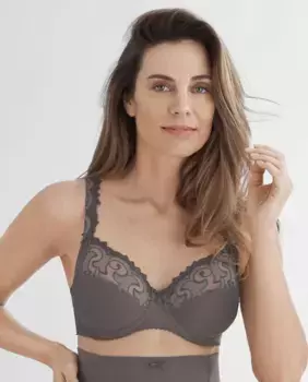 Женский бюстгальтер на косточках и с вышивкой Felina, темно-серый