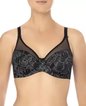 Женский бюстгальтер на косточках с черным цветочным принтом Felina, черный