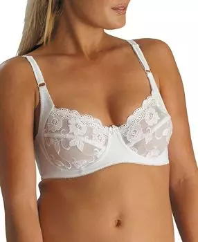 Женский бюстгальтер на косточках с кружевными деталями для полной фигуры Carnival, белый