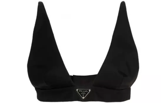 Бюстгальтер женский Prada с логотипом, черный