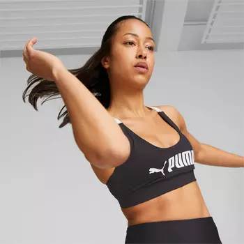 Женский бюстгальтер Puma Mid Impact Fit, черный