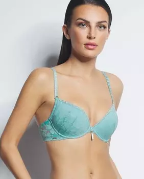 Женский бюстгальтер пуш-ап с кружевом Selmark, зеленый