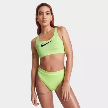 Женский бюстгальтер с тесьмой Nike для плавания, желтый