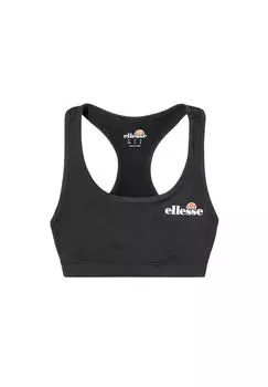 Женский бюстгальтер-топ SOSTINO - бюстье, бюстгальтер, борцовка, принт с логотипом ellesse, черный
