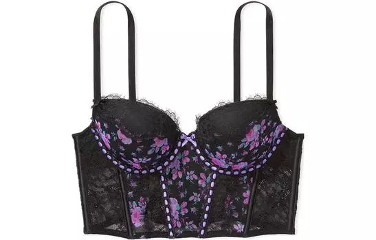 Женский бюстгальтер Victoria's Secret, цвет Black floral print - 5X90
