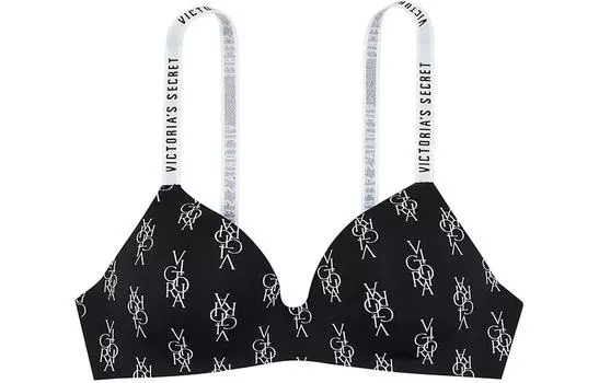 Женский бюстгальтер Victoria's Secret, цвет Black monogram print
