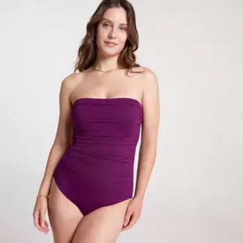 Женский цельный купальник-бандо CALIA, цвет Deep Burgundy