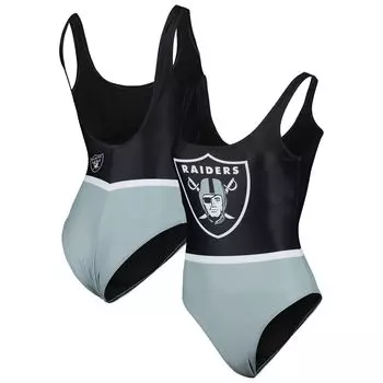 Женский цельный купальник черного цвета FOCO Las Vegas Raiders Team