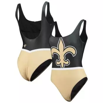 Женский цельный купальник черного цвета FOCO New Orleans Saints Team