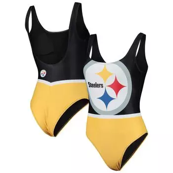 Женский цельный купальник FOCO черного цвета Pittsburgh Steelers Team