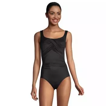 Женский цельный купальник Lands' End Carmela SlenderSuit DDD-Cup Lands' End, черный