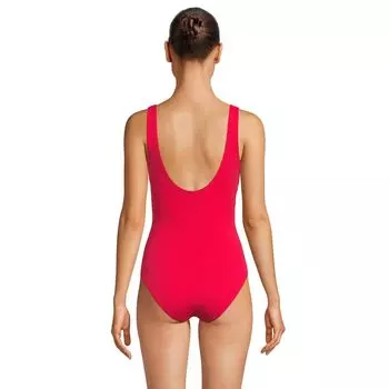 Женский цельный купальник Lands End SlenderSuit с контролем живота Surplice Lands' End, черный