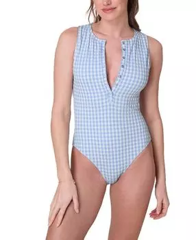 Женский цельный купальник Malibu с застежкой спереди Andie, синий