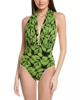 Женский цельный купальник Norma Kamali, зеленый