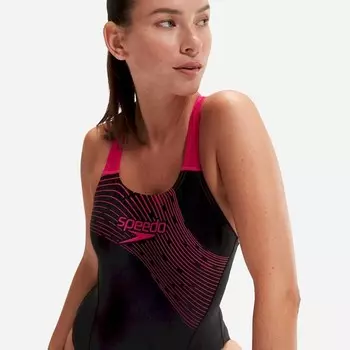 Женский цельный купальник с логотипом Speedo, черный