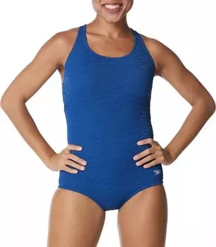 Женский цельный купальник с перекрещенной спиной и текстурой гальки Speedo