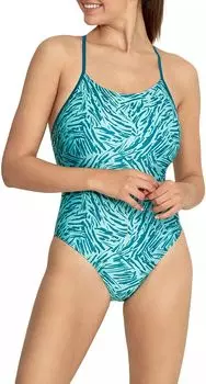 Женский цельный купальник с принтом и спинкой Speedo