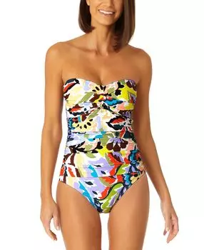 Женский цельный купальник с принтом и рюшами спереди Anne Cole, мульти