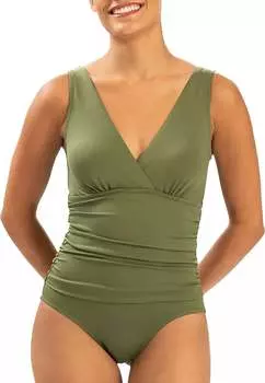 Женский цельный купальник с запахом спереди Dolfin