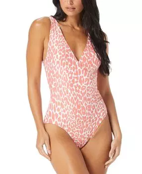 Женский цельный купальник с животным принтом Carmen Marc Valvo