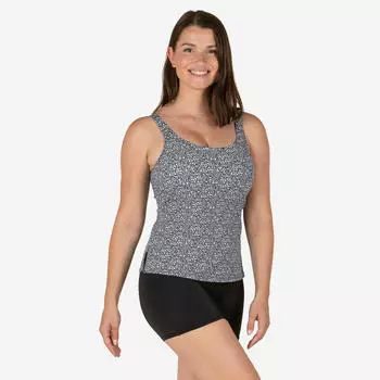 Женский цельный купальник Tankini Shorty HEVA Leo Black Nabaiji