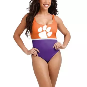 Женский цельный купальный костюм FOCO Orange Clemson Tigers