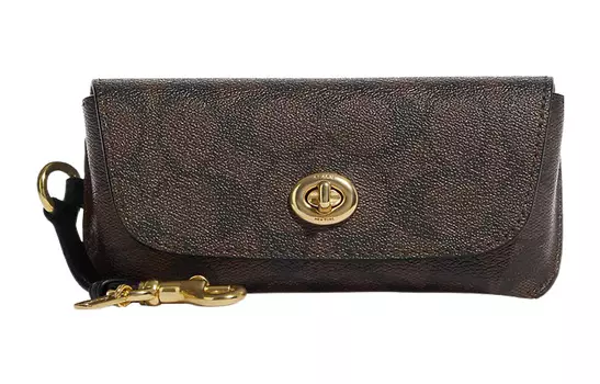 Женский чехол для солнцезащитных очков COACH, сумка для очков, Dark Brown